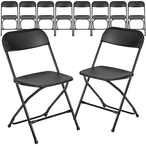 Flash Furniture HERCULES Plastic Student/School Chairs, Black, 10/Pack (LE-L-3-BK-GG)