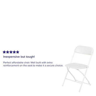 Flash Furniture HERCULES Plastic Office Chair, White, 10/Pack (LE-L-3-WHITE-GG)