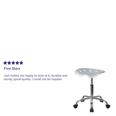 Flash Furniture Vibrant Tractor Seat Stool, Silver