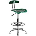 Flash Furniture Low Back Polymer Drafting Stool With Tractor Seat, Vibrant Green