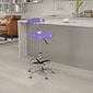 Flash Furniture Low Back Polymer Drafting Stool With Tractor Seat, Vibrant Violet