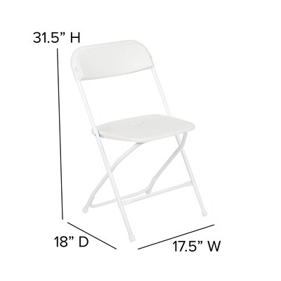 Flash Furniture HERCULES Plastic Office Chair, White, 10/Pack (LE-L-3-WHITE-GG)
