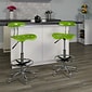 Flash Furniture Chrome Low Back Drafting Stool With Tractor Seat, Vibrant Apple Green