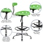 Flash Furniture Chrome Low Back Drafting Stool With Tractor Seat, Vibrant Apple Green