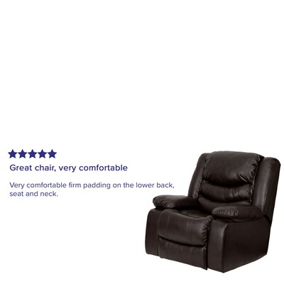Flash Furniture Plush 42"H Leather Rocker Recliner, Brown
