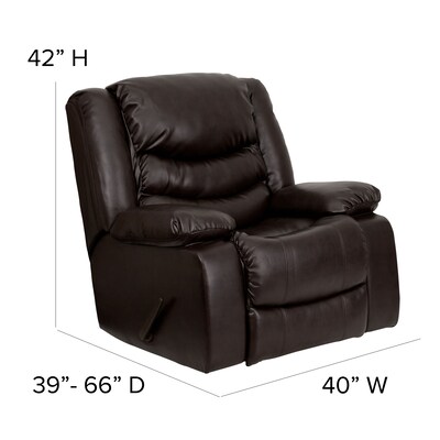 Flash Furniture Plush 42"H Leather Rocker Recliner, Brown