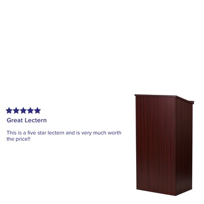 Flash Furniture 45.75H" Floor Lectern, Mahogany (MT-M8830-LECT-MAH-GG)