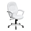 Flash Furniture Mid-Back Executive Chair, Fixed Arms, White