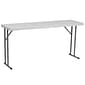 Flash Furniture Kathryn Folding Table, 60" x 18", Granite White (RB1860)