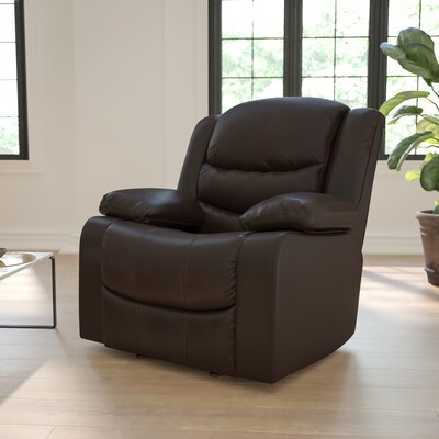 Flash Furniture Plush 42H Leather Rocker Recliner, Brown