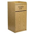 Flash Furniture 36 gal. Wood Tray Trash Can with Lid, Oak
