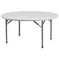 Flash Furniture 29H x 60L x 60D Granite Plastic Folding Table, White