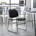 Flash Furniture HERCULES Series Plastic Ultra-Compact Stack Chair, Black (RUT188BK)