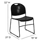 Flash Furniture HERCULES Series Plastic Ultra-Compact Stack Chair, Black (RUT188BK)