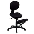 Flash Furniture Tatum Armless Ergonomic Fabric Mobile Kneeling Posture Task Office Chair, Black (WL1430)