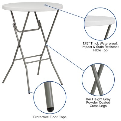 Flash Furniture Kathryn Folding Table, 31.5" x 31.5", Granite White (RB32RBARGW)