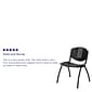 Flash Furniture HERCULES Series Plastic Stack Chair with Oval Cutout Back, Black (RUTNF01ABK)