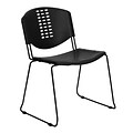 Flash Furniture HERCULES™ 400 lbs. Plastic Powder Coated Frame Stack Chair, Black