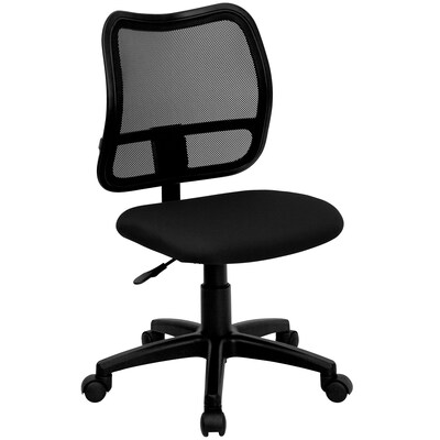 Flash Furniture Alber Armless Ergonomic Mesh Swivel Mid-Back Task Office Chair, Black (WLA277BK)