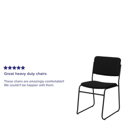 Flash Furniture HERCULES Series Fabric Stacking Chair with Sled Base, Black (XU8700BLKB30)
