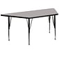 Flash Furniture Wren Trapezoid Activity Table, 29" x 57", Height Adjustable, Gray (XUA3060TRAPGYHP)