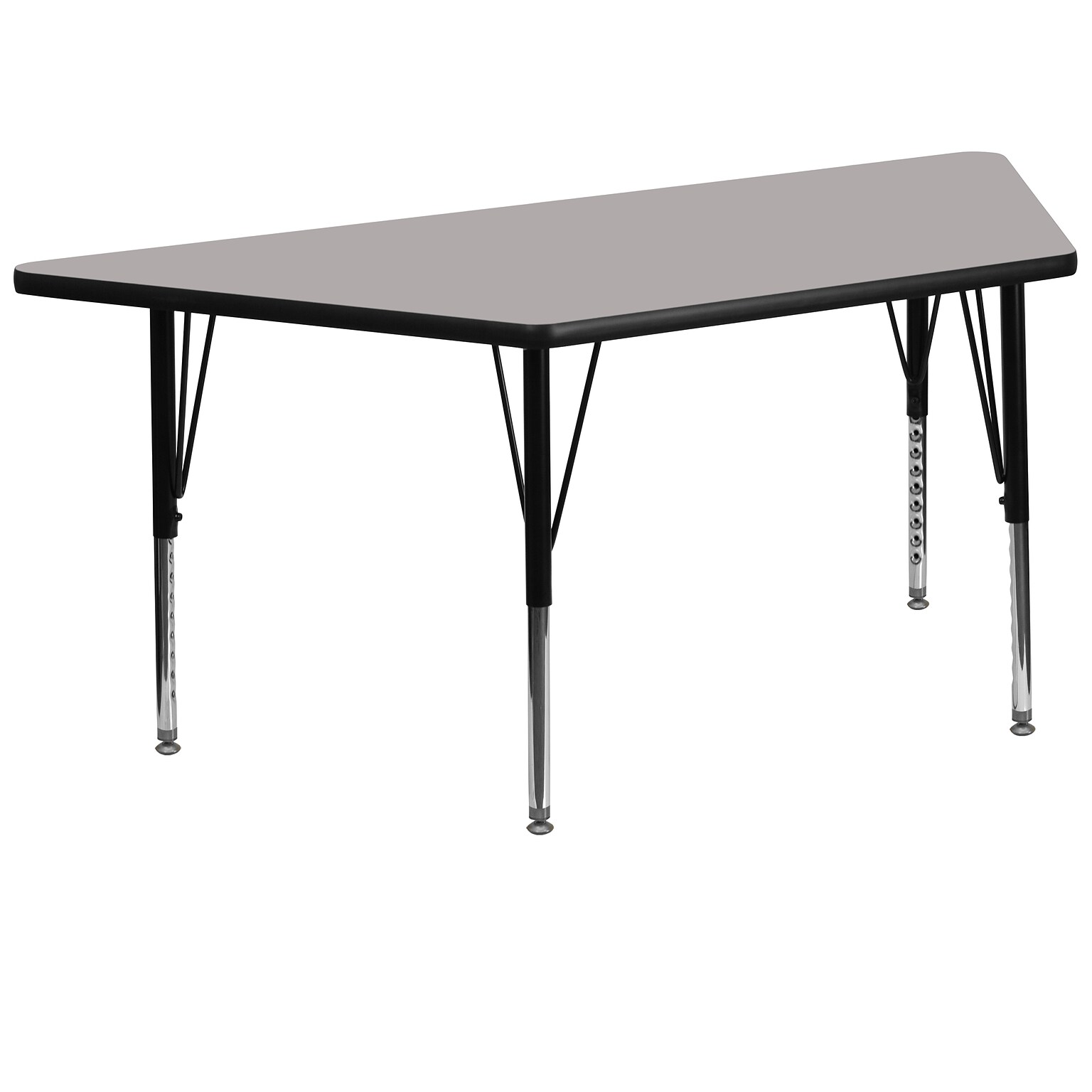 Flash Furniture Wren Trapezoid Activity Table, 29 x 57, Height Adjustable, Gray (XUA3060TRAPGYHP)