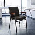 Flash Furniture HERCULES Series Vinyl Stack Chair with Arms, Black (XU60154BKVYL)