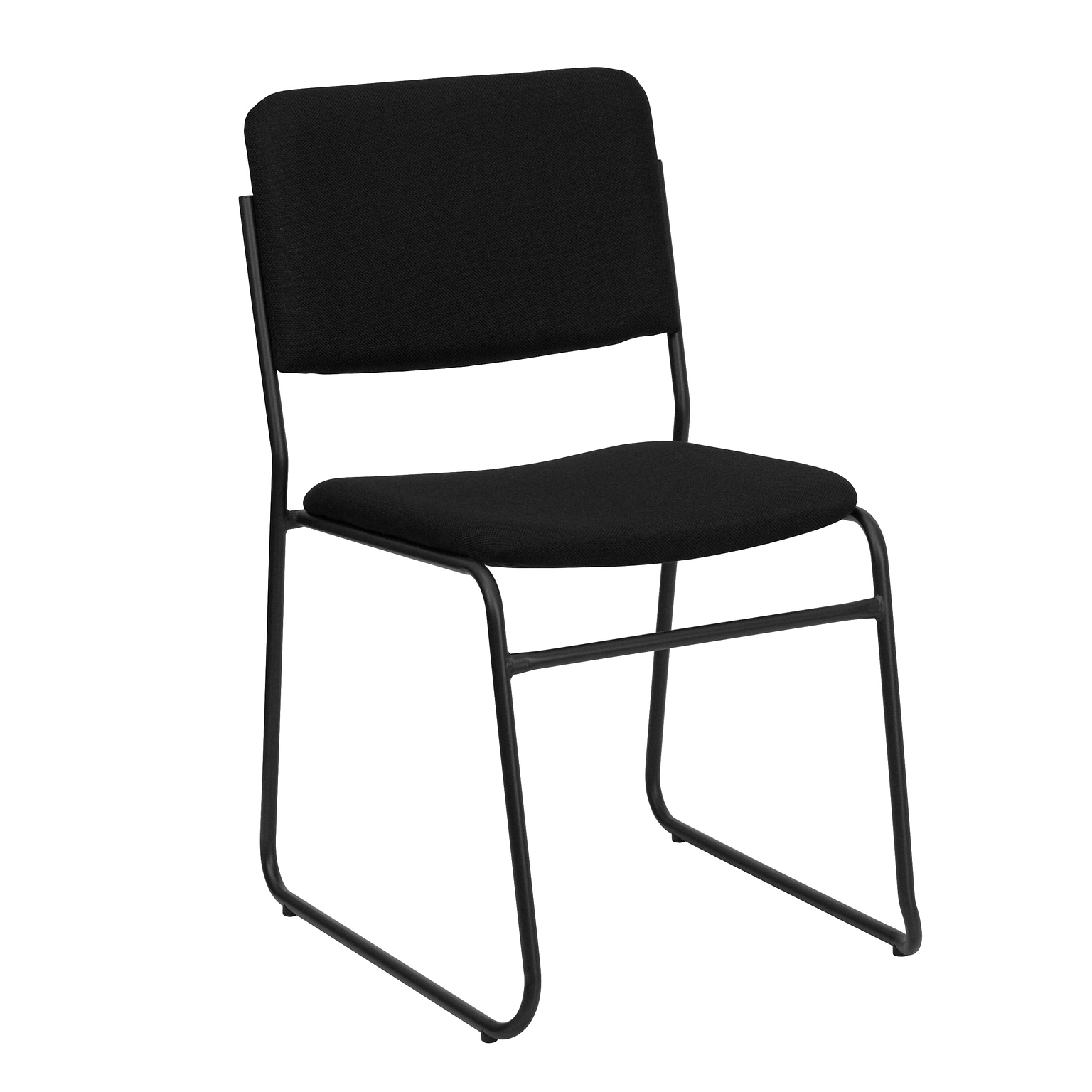 Flash Furniture HERCULES Series Fabric Stacking Chair with Sled Base, Black (XU8700BLKB30)