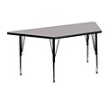 Flash Furniture Wren Trapezoid Activity Table, 22.5 x 45, Height Adjustable, Gray (XUA2448TRAPGYHP)