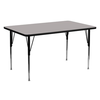 Flash Furniture Wren Rectangular Activity Table, 24 x 60, Height Adjustable, Gray (XUA2460RECGYHA)