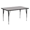 Flash Furniture Wren Rectangular Activity Table, 24 x 60, Height Adjustable, Gray (XUA2460RECGYHA)