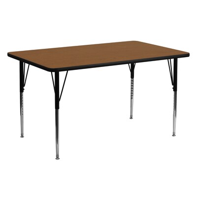 Flash Furniture Wren Rectangular Activity Table, 24 x 60, Height Adjustable, Oak (XUA2460RECOAKHA)