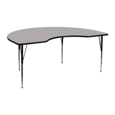 Flash Furniture Wren Kidney Activity Table, 48 x 72, Height Adjustable, Gray (XUA4872KIDGYHA)