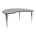 Flash Furniture Wren Kidney Activity Table, 48 x 72, Height Adjustable, Gray (XUA4872KIDGYHA)