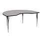 Flash Furniture Wren Kidney Activity Table, 48" x 72", Height Adjustable, Gray (XUA4872KIDGYHA)