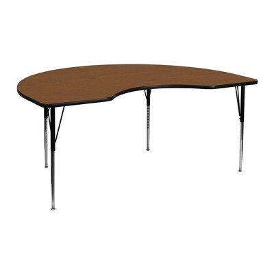 Flash Furniture Wren Kidney Activity Table, 48 x 72, Height Adjustable, Oak (XUA4872KIDOAKHA)