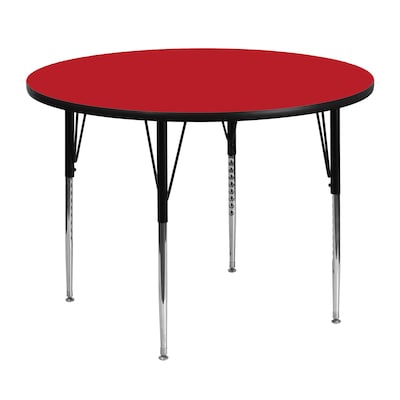 Flash Furniture Wren 48 Round Activity Table, Height Adjustable, Red (XUA48RNDREDHA)