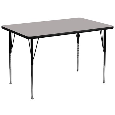 Flash Furniture Wren Rectangular Activity Table, 36 x 72, Height Adjustable, Gray (XUA3672RECGYHA)