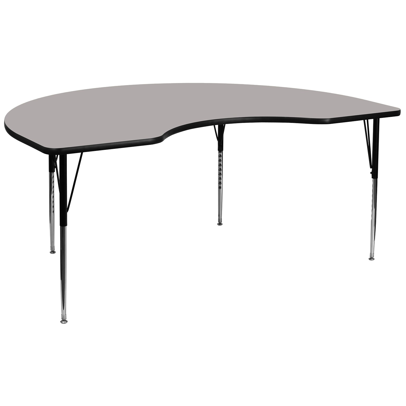 Flash Furniture Wren Kidney Activity Table, 48 x 96, Height Adjustable, Gray (XUA4896KIDGYHA)