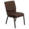 Flash Furniture HERCULES™ Fabric Stacking Church Chair, Brown, Gold Vein Frame