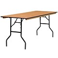 Flash Furniture 30 1/4H x 72L x 30D Wood Folding Banquet Table