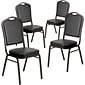 Flash Furniture HERCULES Series Vinyl Banquet Stacking Chair, Black/Gold Vein Frame, 4 Pack (4FDC01GVBKVY)