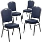 Flash Furniture HERCULES Series Vinyl Banquet Stacking Chair, Navy/Silver Vein Frame, 4 Pack (4FDC01