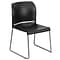 Flash Furniture HERCULES Series Plastic Contoured Stack Chair with Sled Base, Black/Gray (RUT238ABK)