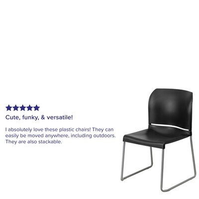 Flash Furniture HERCULES Plastic Stack Chair, Black (RUT238ABKGG)