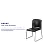 Flash Furniture HERCULES Series Plastic Contoured Stack Chair with Sled Base, Black/Gray (RUT238ABK)
