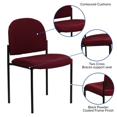 Flash Furniture Tania Fabric Stackable Side Reception Chair, Burgundy (BT5151BY)