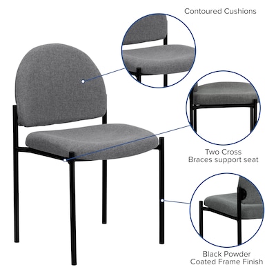 Flash Furniture Tania Fabric Stackable Side Reception Chair, Gray (BT5151GY)