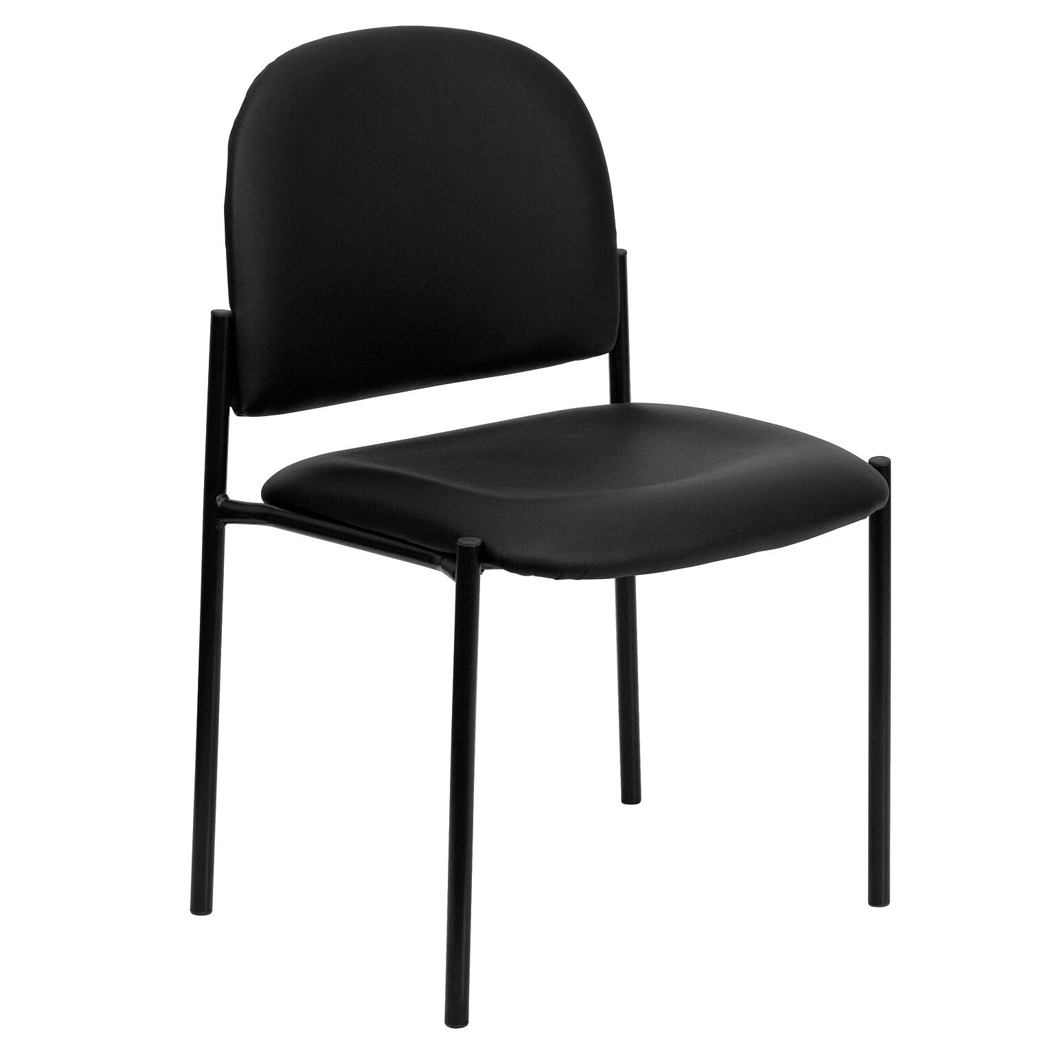 Flash Furniture Tania Vinyl Stackable Side Reception Chair, Black (BT5151VINYL)