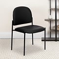 Flash Furniture Tania Vinyl Stackable Side Reception Chair, Black (BT5151VINYL)